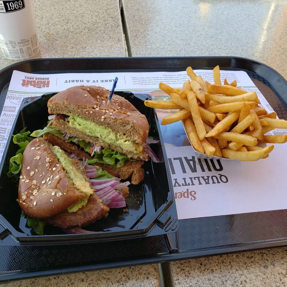 Veggie Burger with Avocado Slices