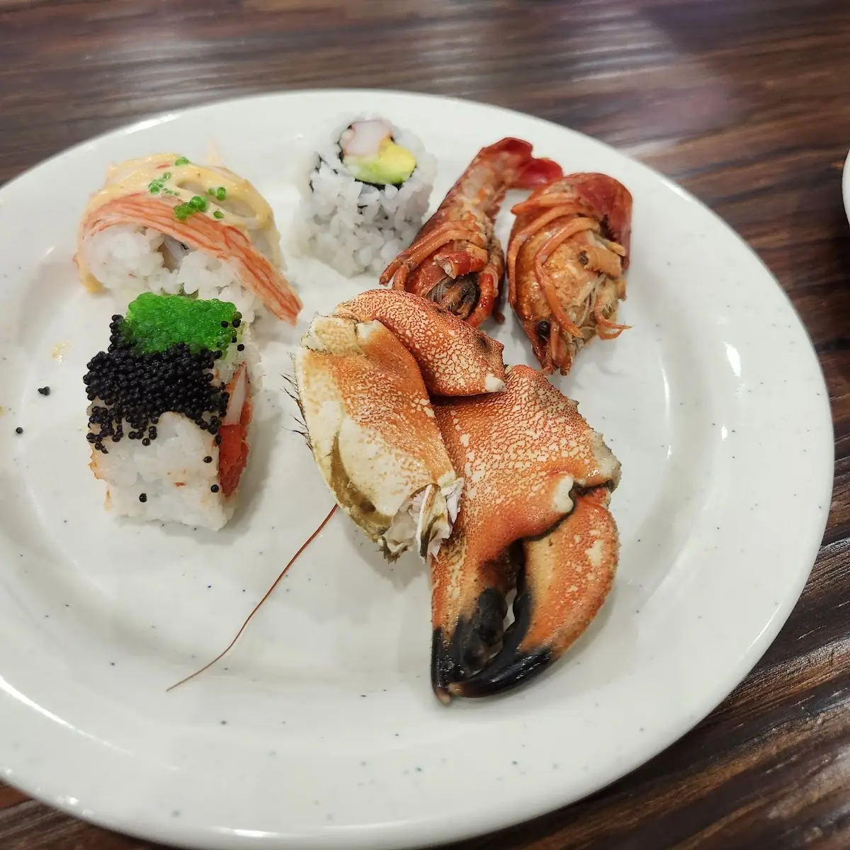 Sushi Variety with Crab Claw and Crawfish
