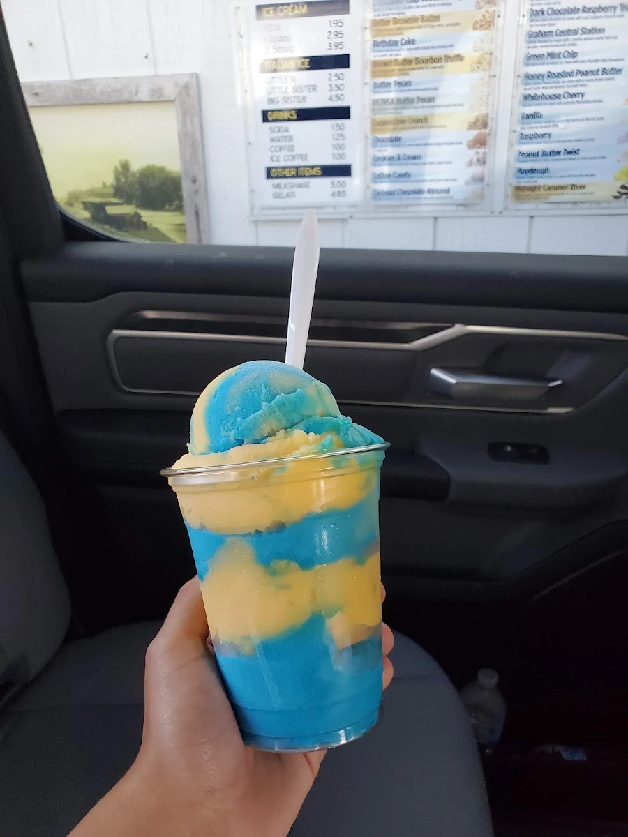 Mango and Blue Raspberry Italian Ice