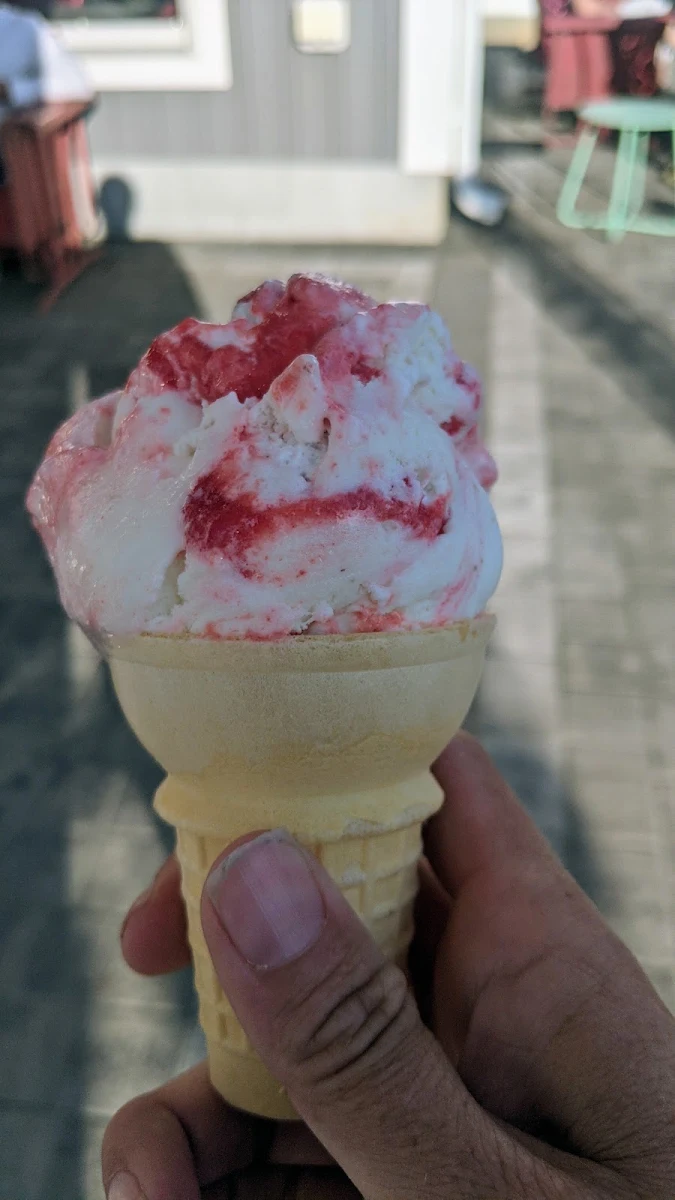 Strawberry Cheesecake Ice Cream Cone