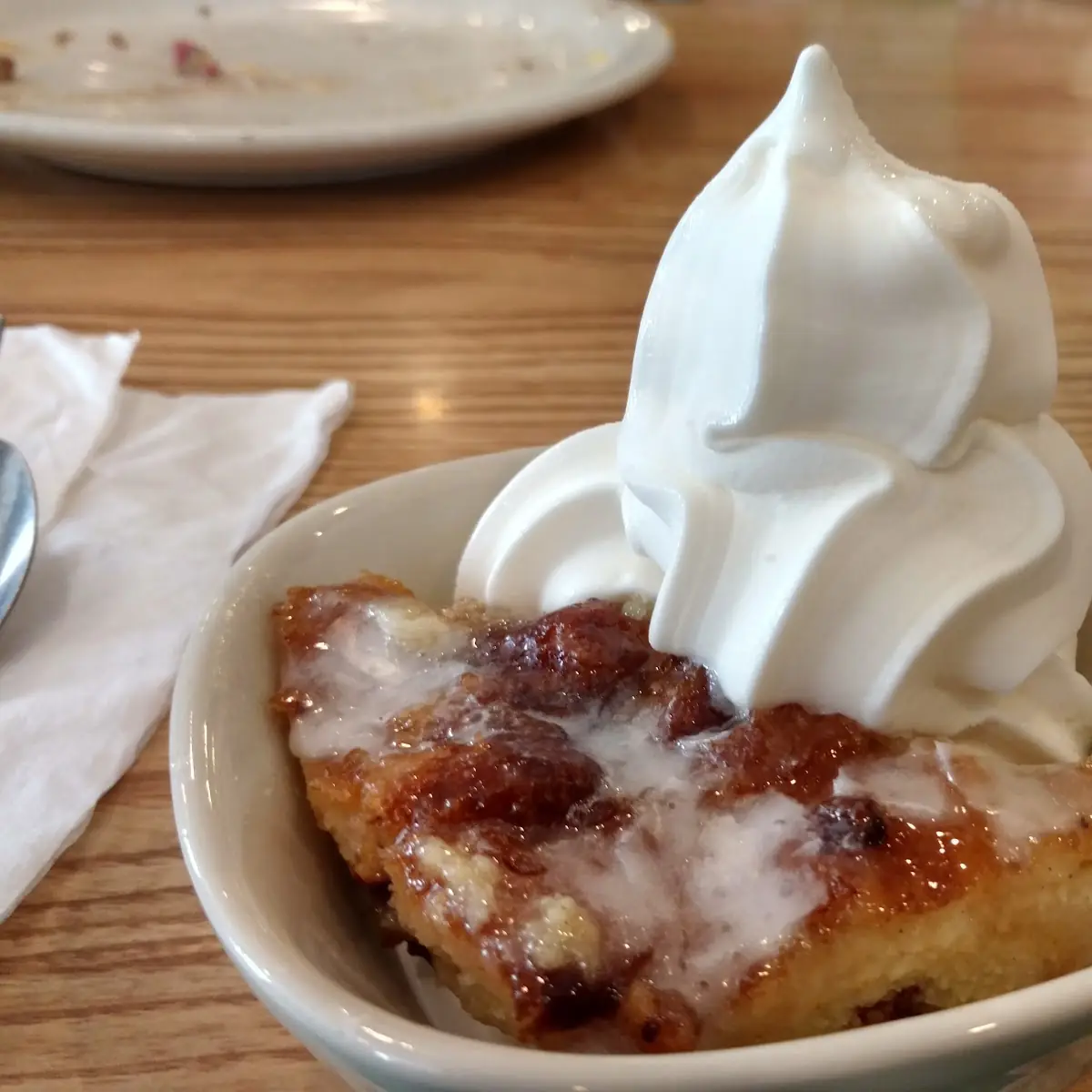 Bread Pudding with Soft Serve Ice Cream