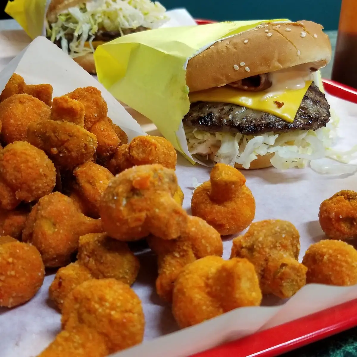 Zorba Burger with Fried Mushrooms
