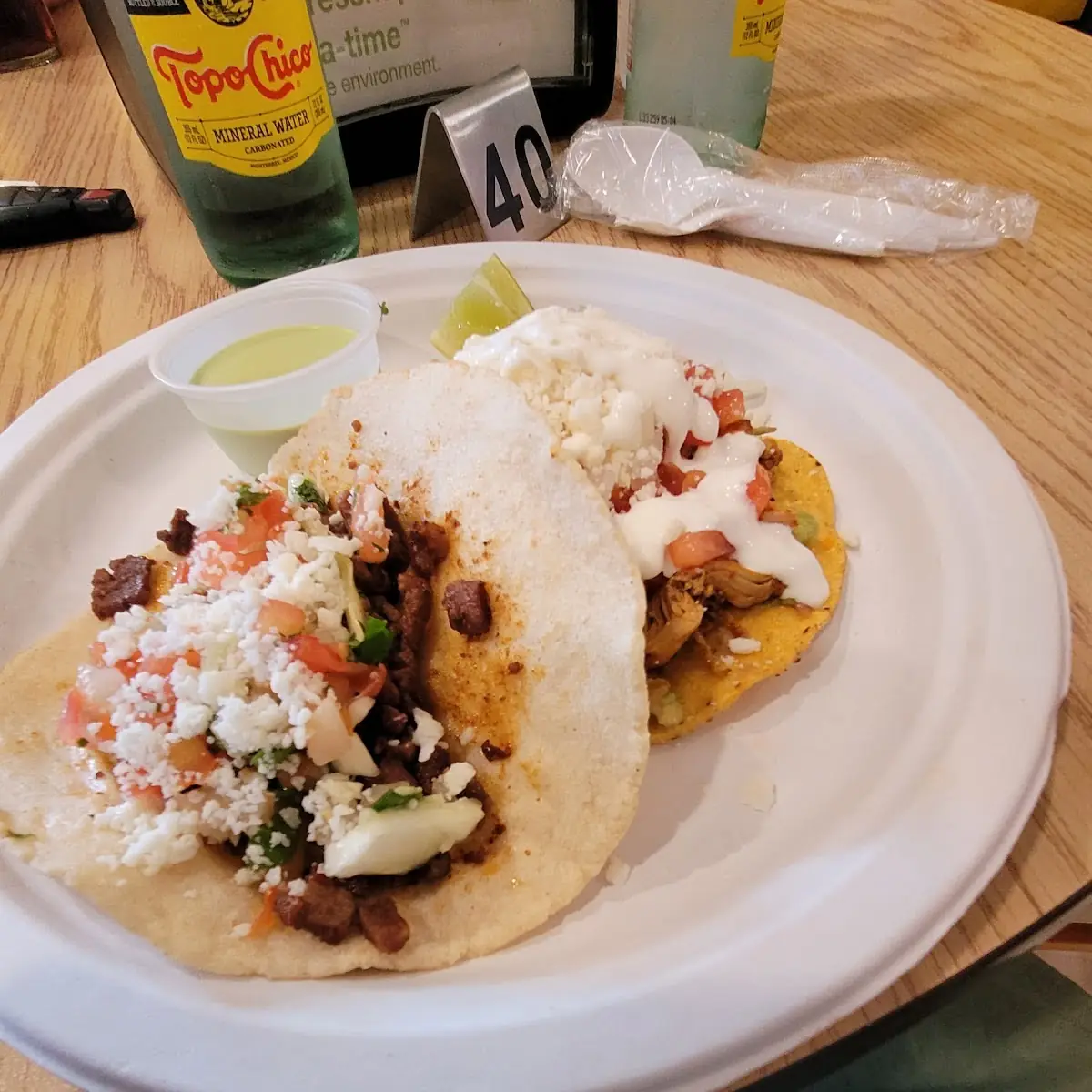 Asada Taco and Tostada