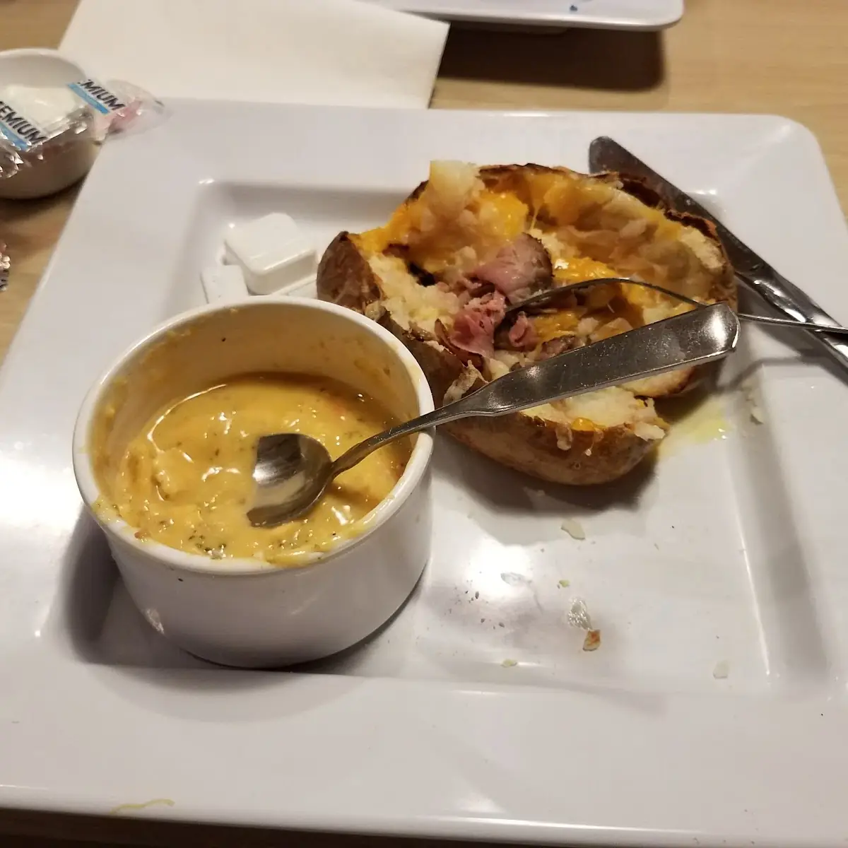 Broccoli and Cheese Soup Loaded Baked Potato