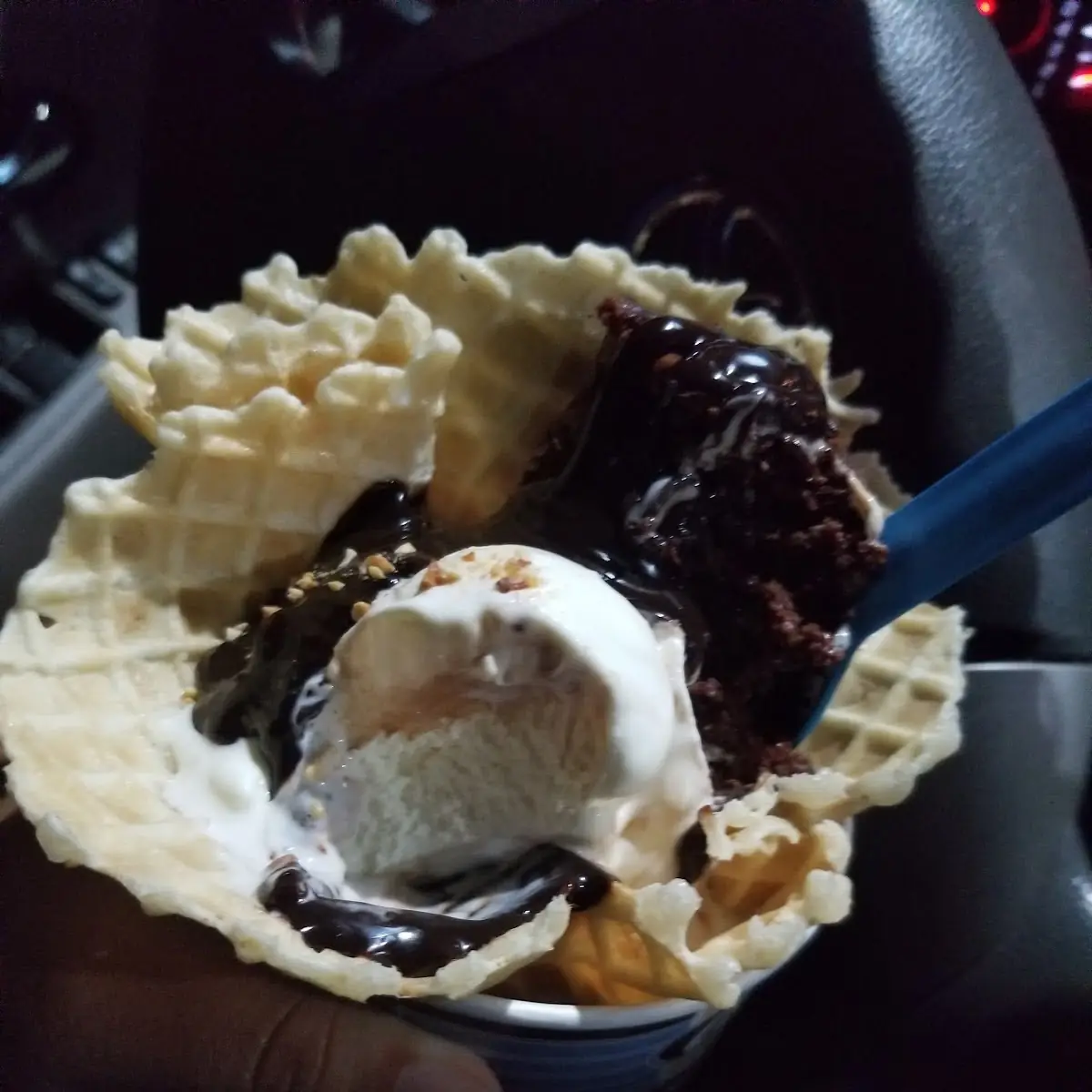 Hot Fudge Brownie Waffle Cone
