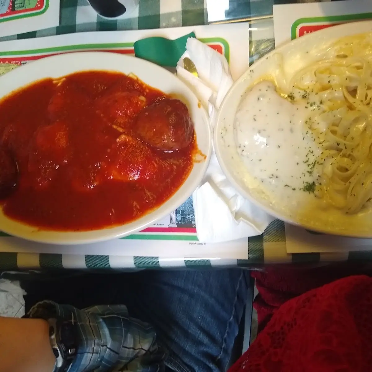 Ravioli and Chicken Alfredo