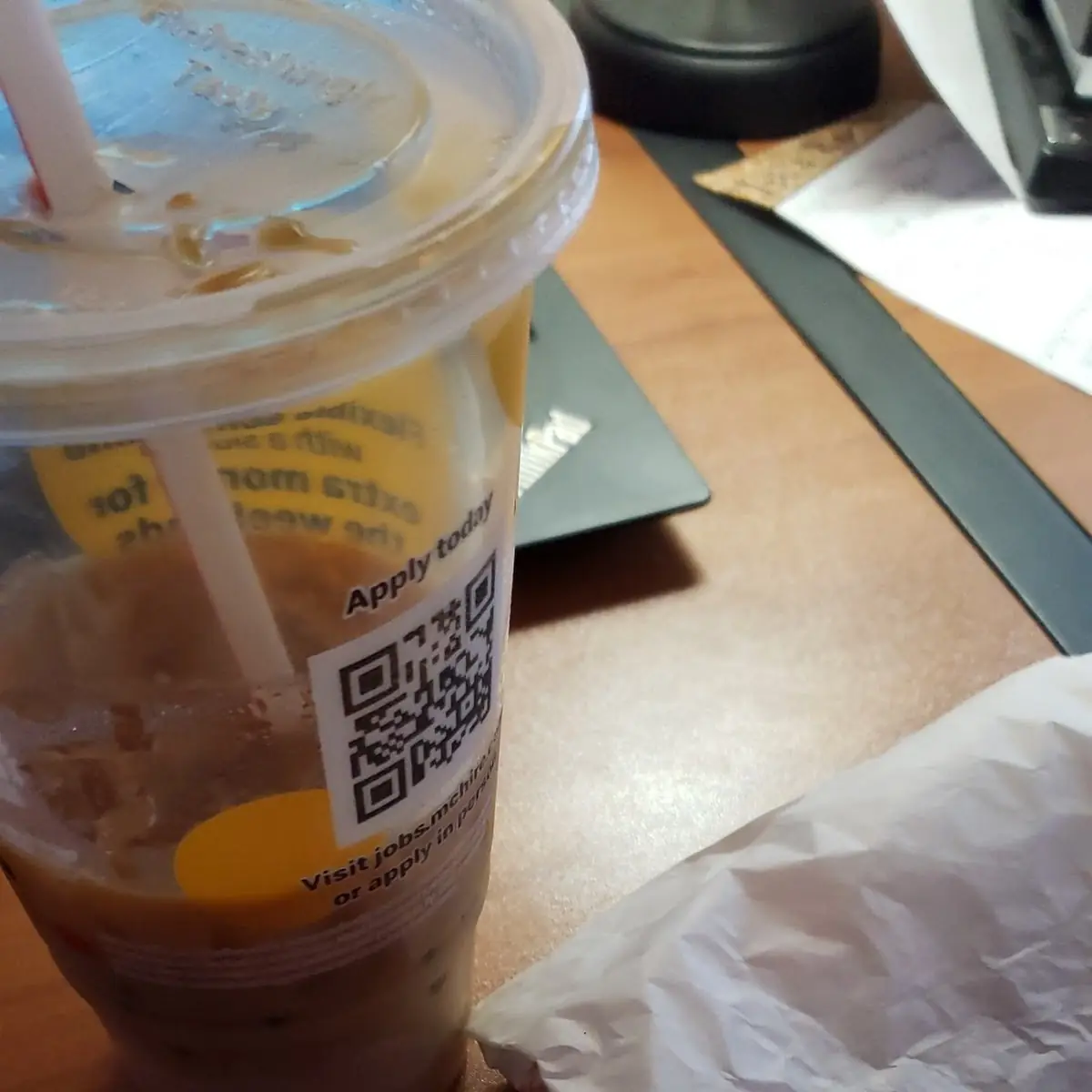 Iced Coffee with Breakfast Burrito