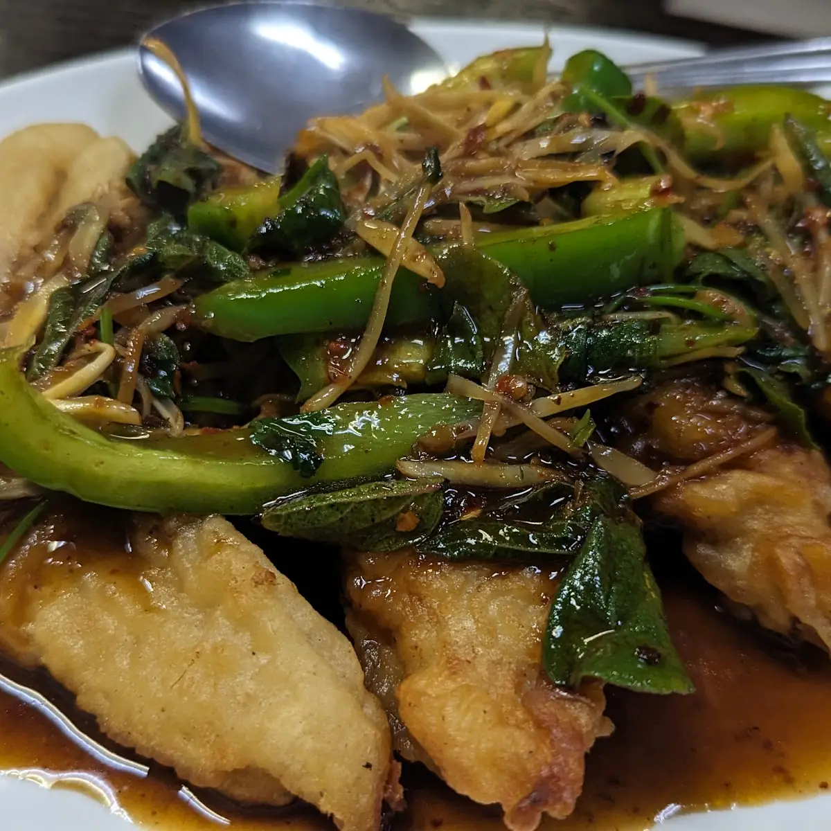 Fish with Mint Leaves