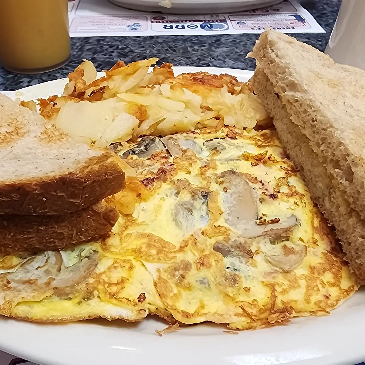 Ham Cheese Mushroom Omelette