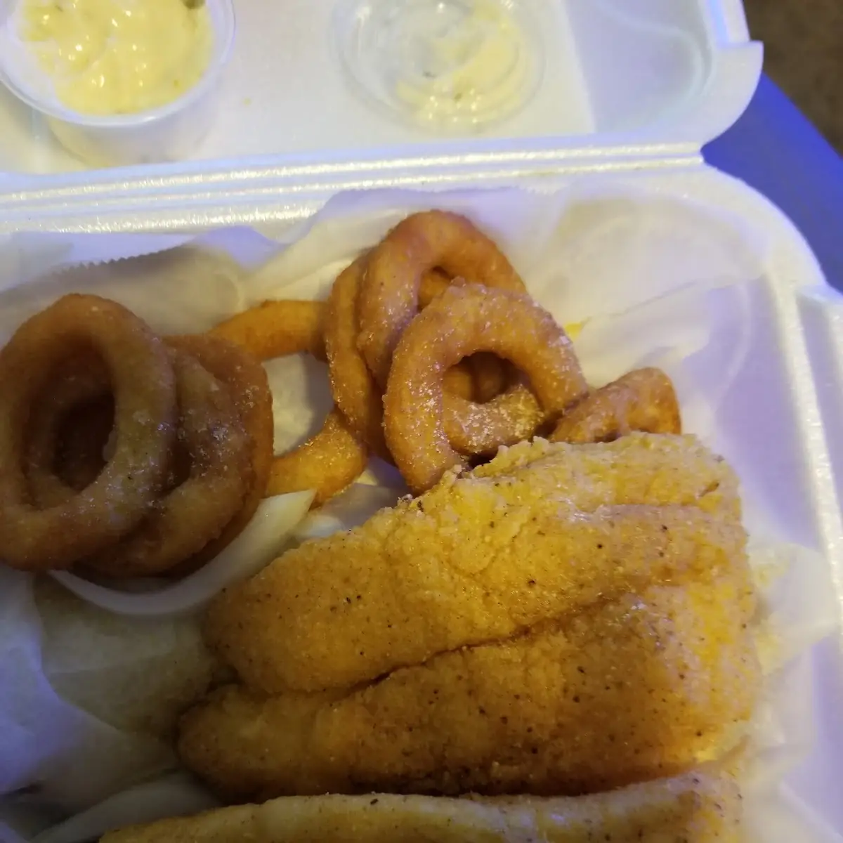 Catfish Fillet and Onion Rings