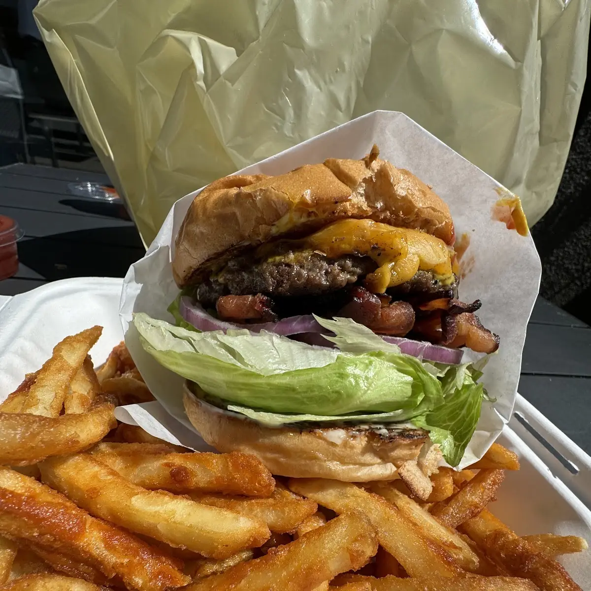 Bacon Burger with Fries
