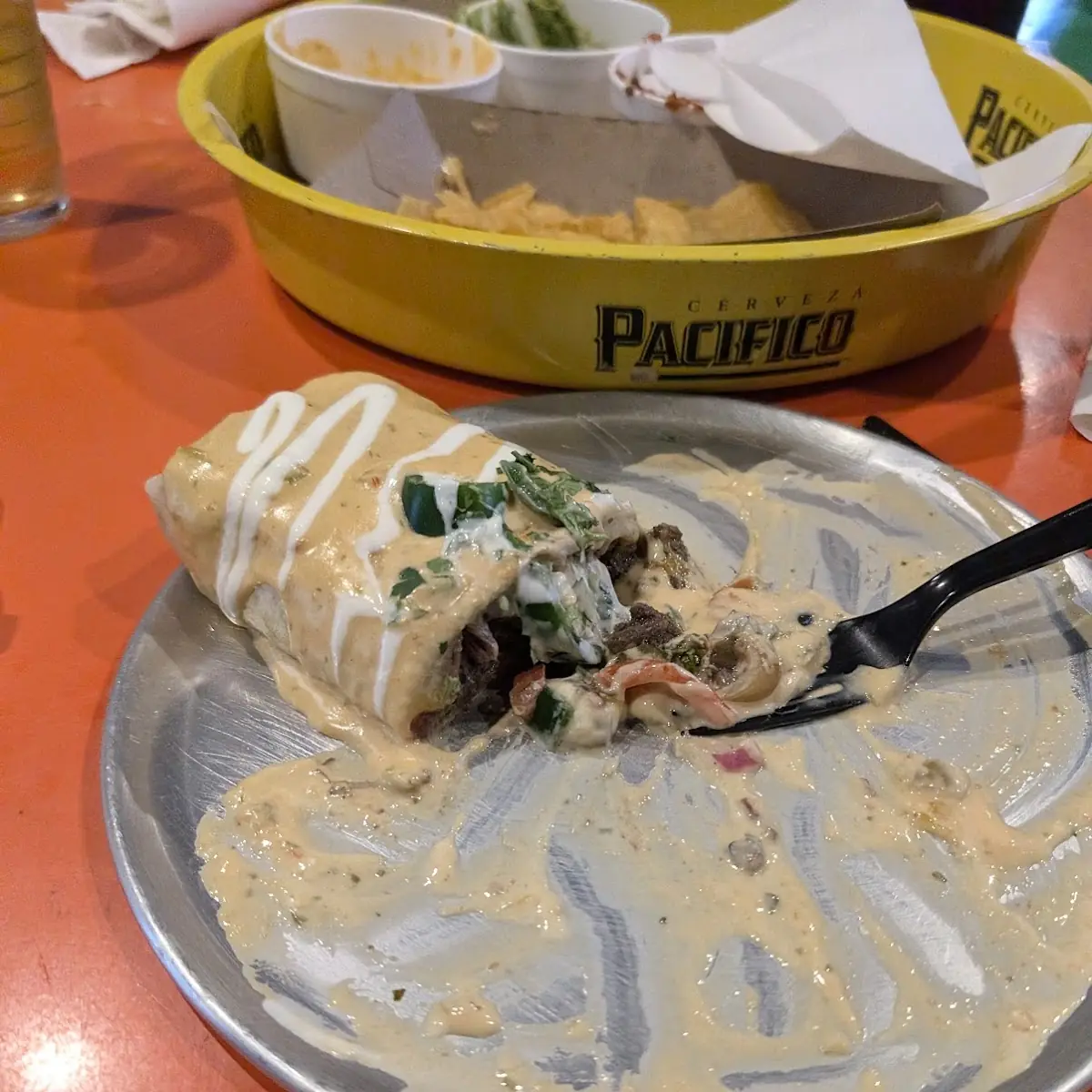 Wet Burrito Ground Beef with the 5 Added Queso