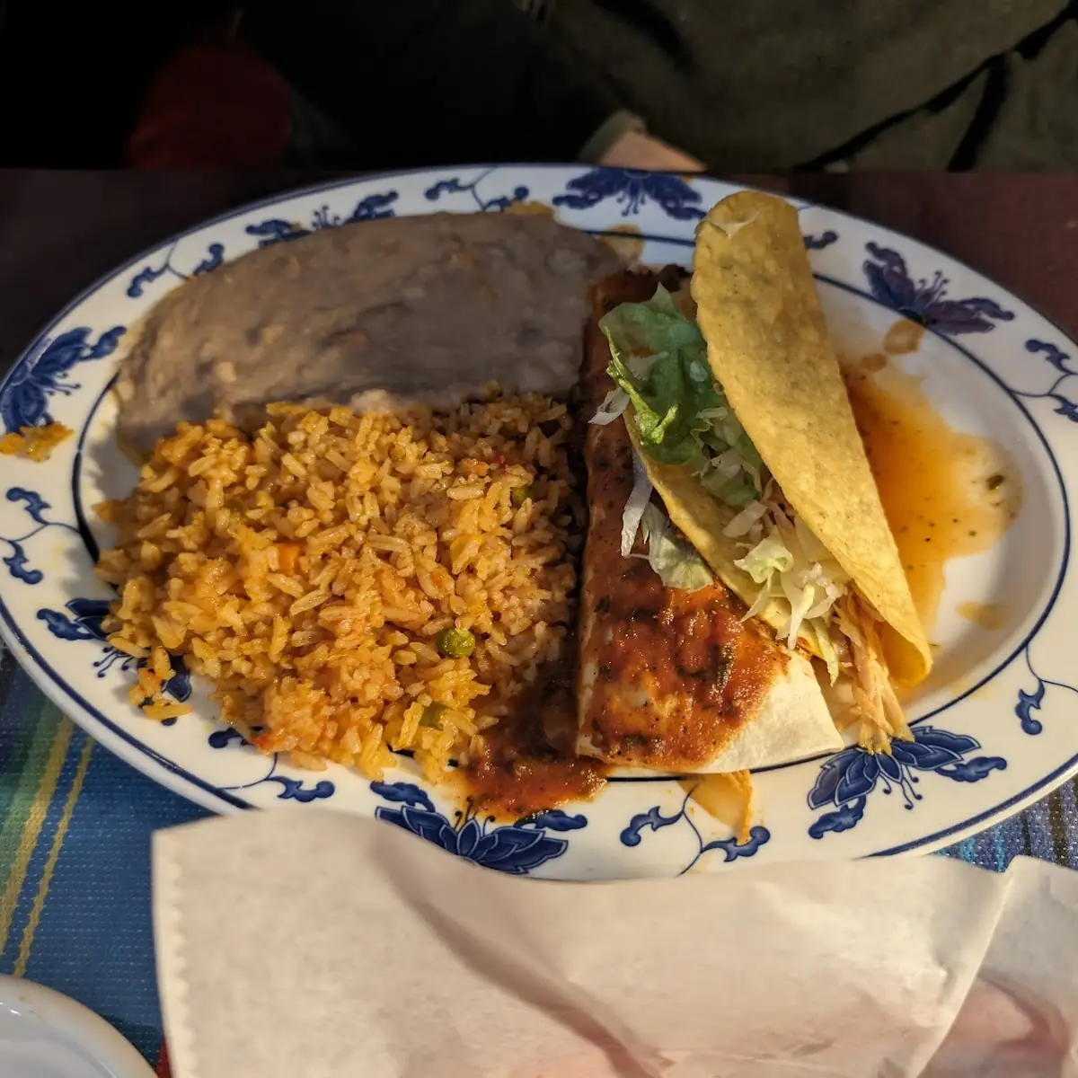 Taco Mexican Rice and Refried Beans