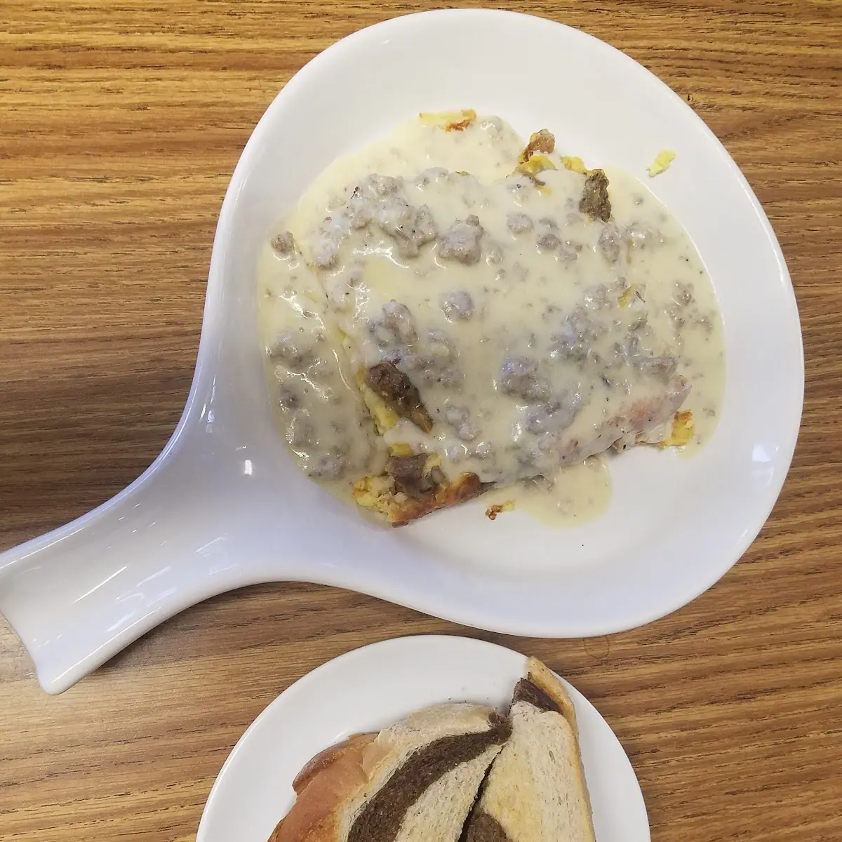 Today's Special Breakfast Casserole with Sausage Gravy