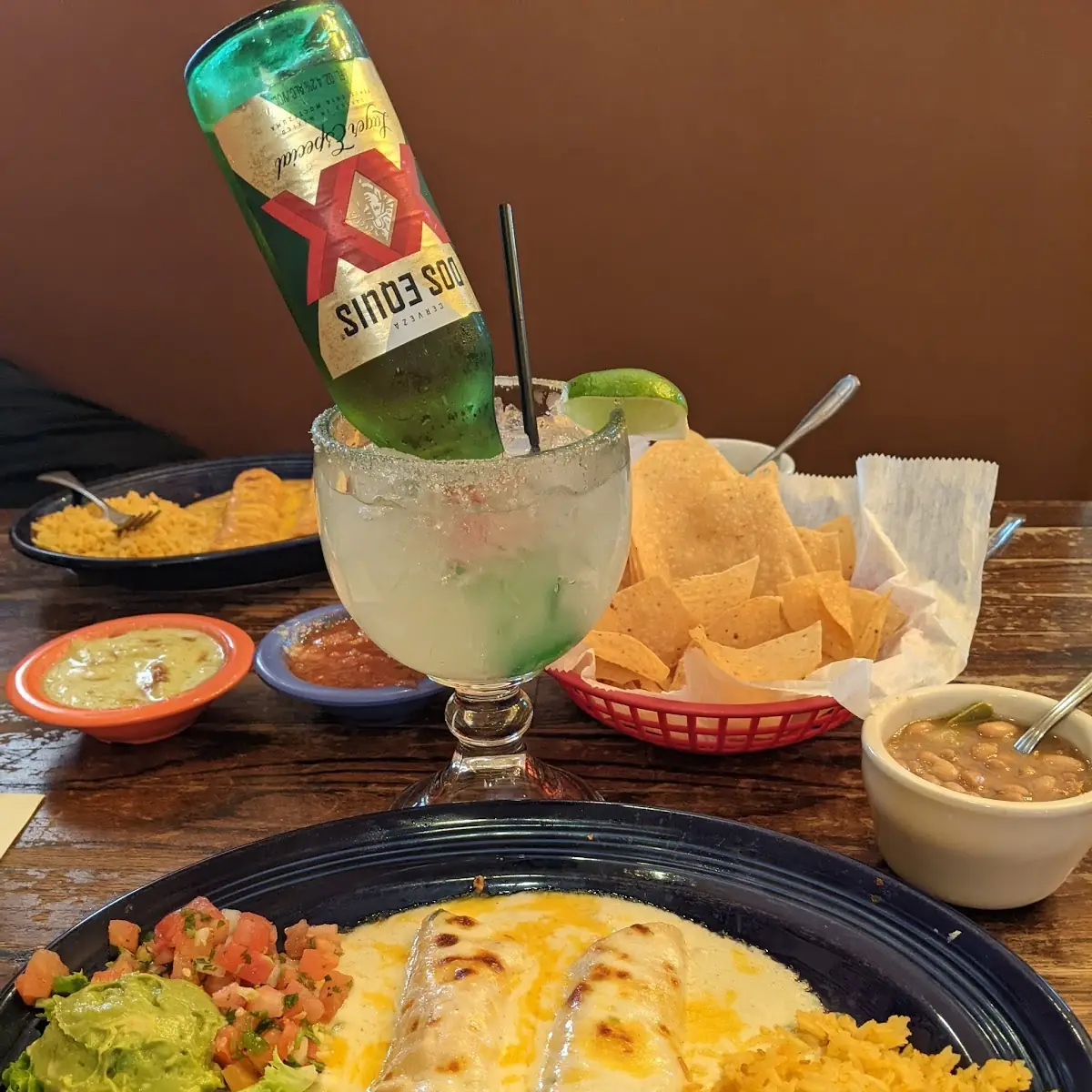 Beef Taco Chile Con Queso Cheese Enchilada