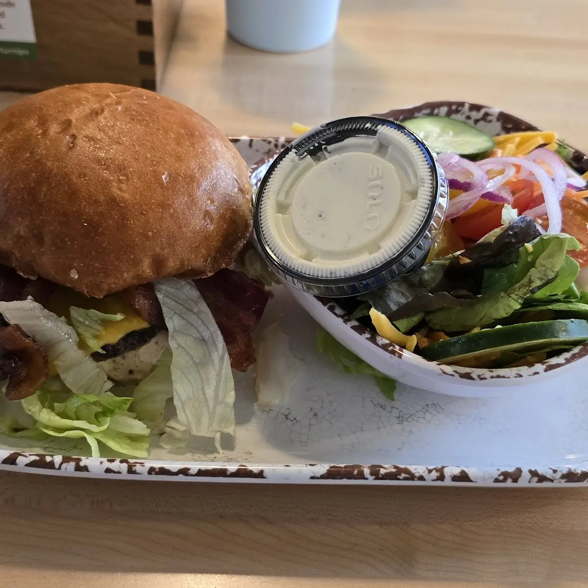 Bacon Double Cheeseburger and a Side Salad