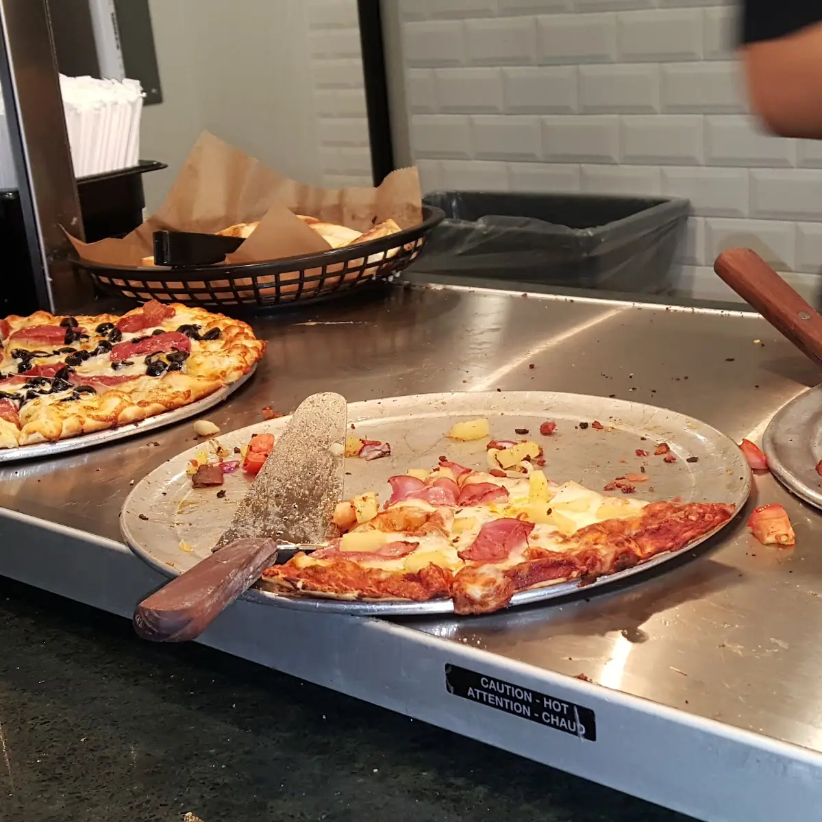 Buffet Pizza Warmer and Self-Serve Area