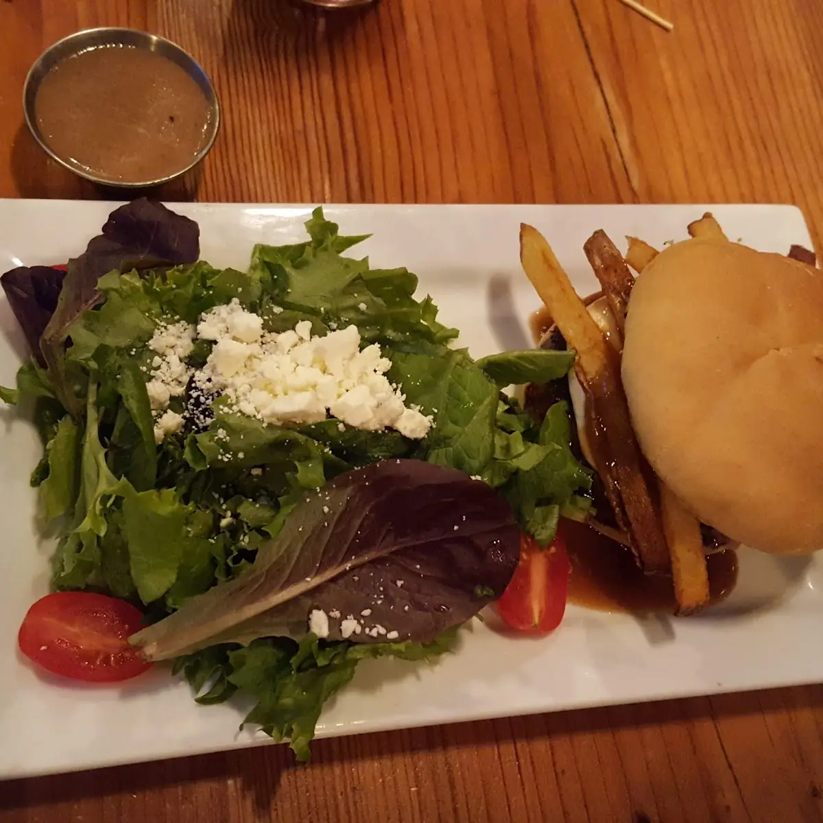 Poutine Burger with Side Salad