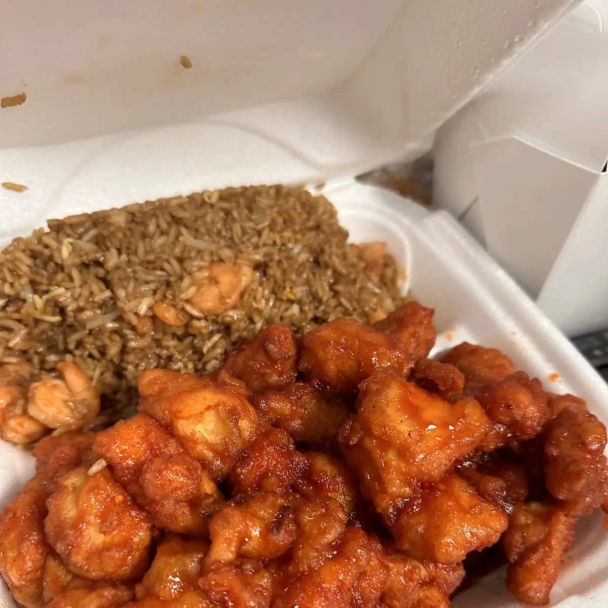 Orange Chicken with Shrimp Fried Rice