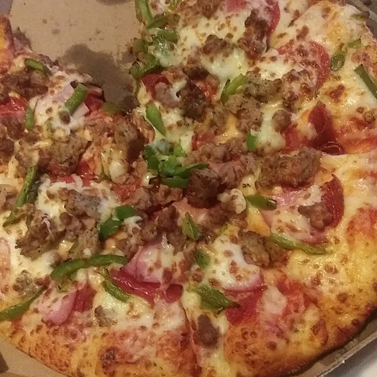Medium Meat Lover Pizza with Green Peppers
