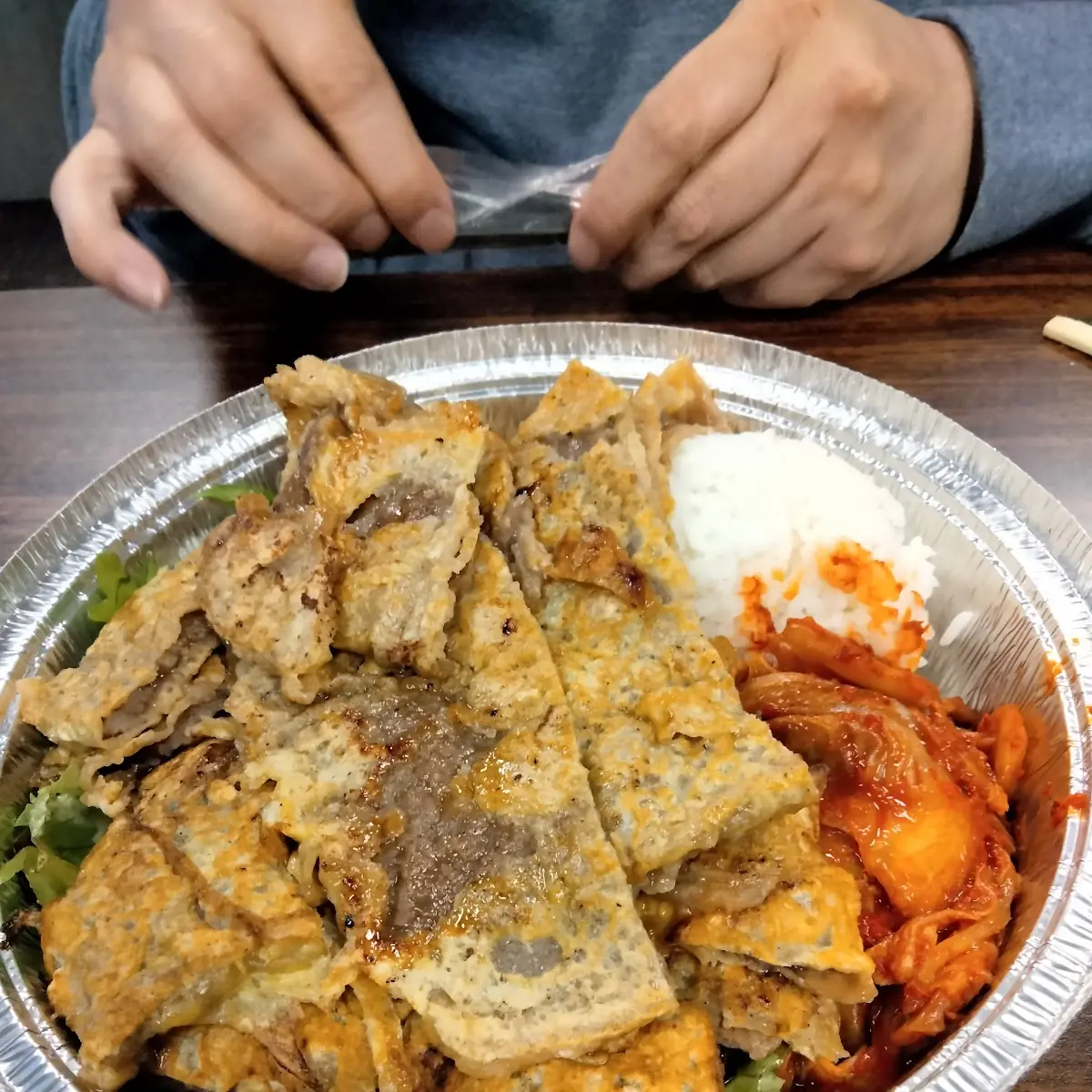 Meat Jun with Kim Chee