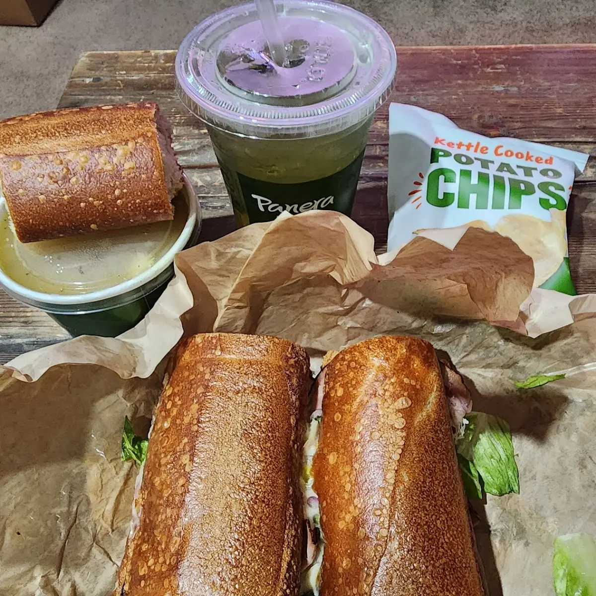 Italian Sandwich and Chicken Noodle Soup