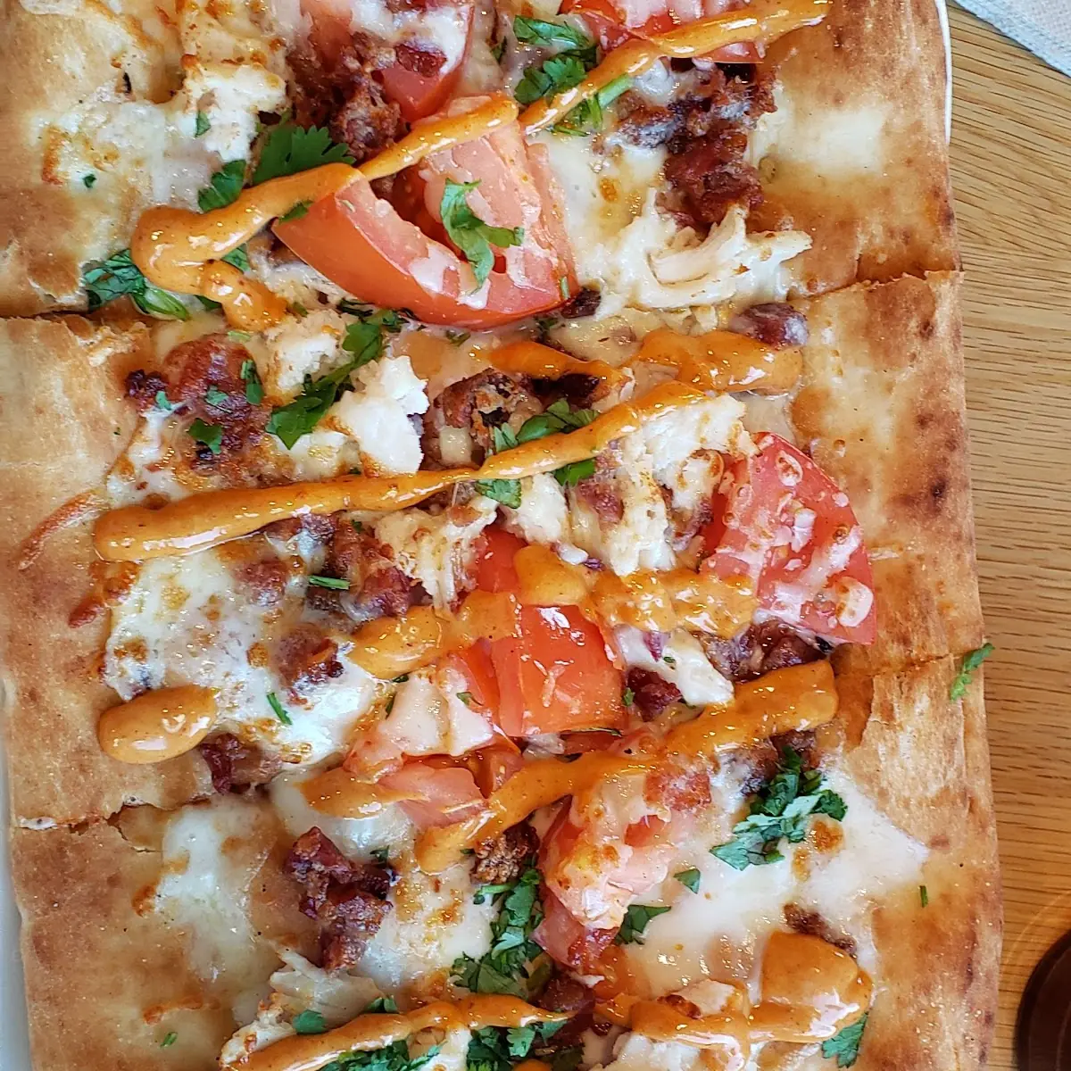 Xhipotle Chicken Bacon Flatbread Pizza