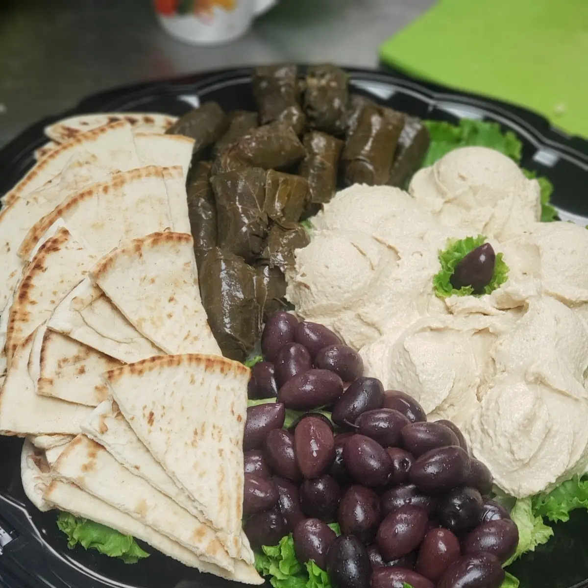 Vs5. Roasted Eggplant, Peppers & Hummus lettuce tomato, onion.