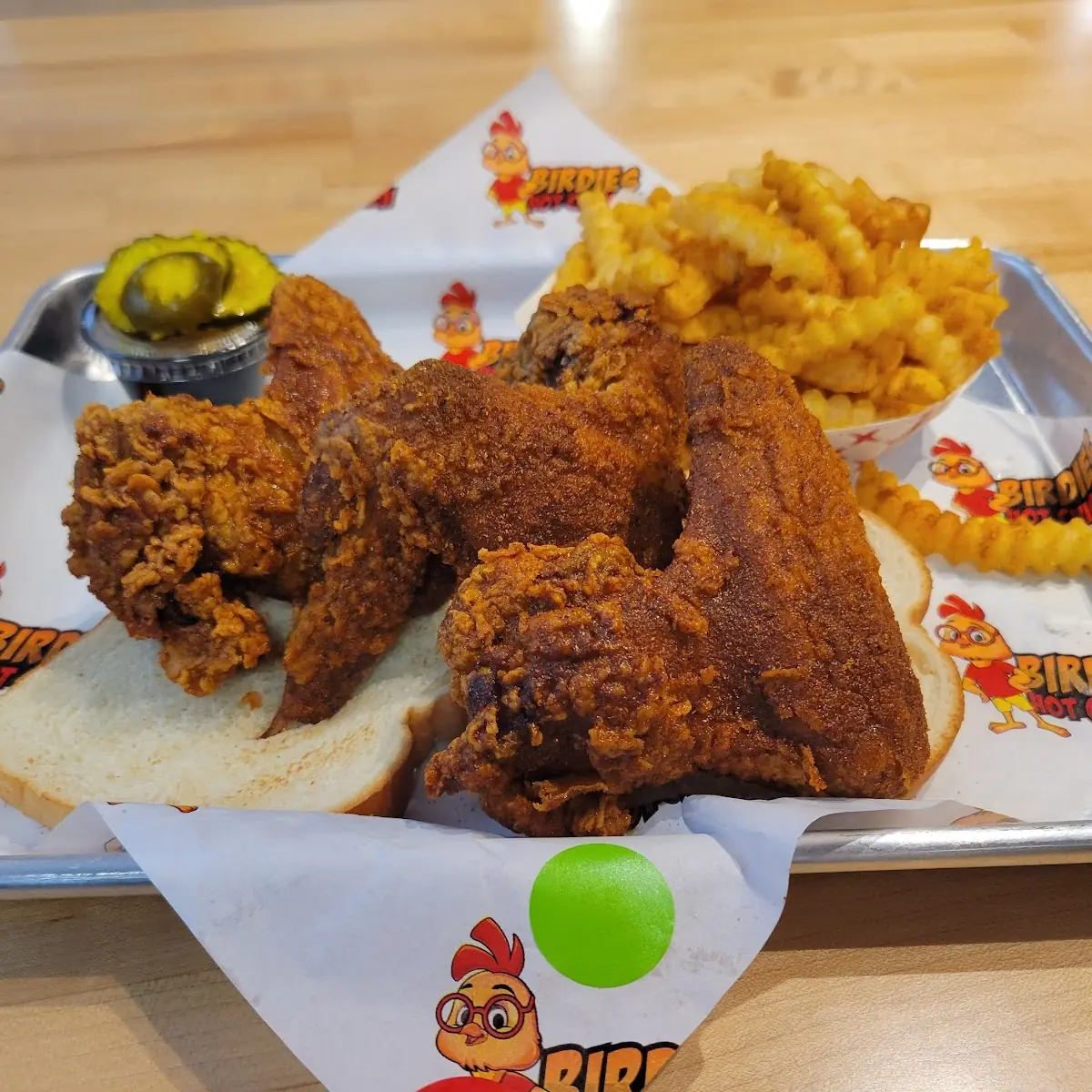 Hot Chicken Wings and Fries
