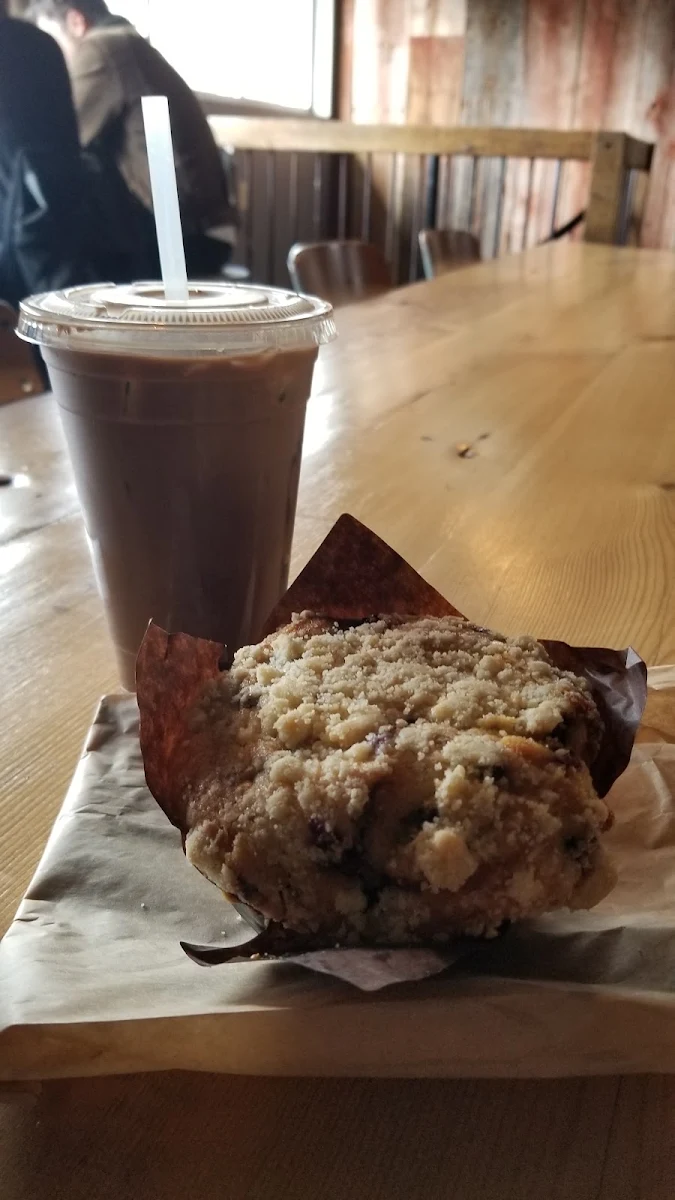 Iced Mocha and Blueberry Muffin
