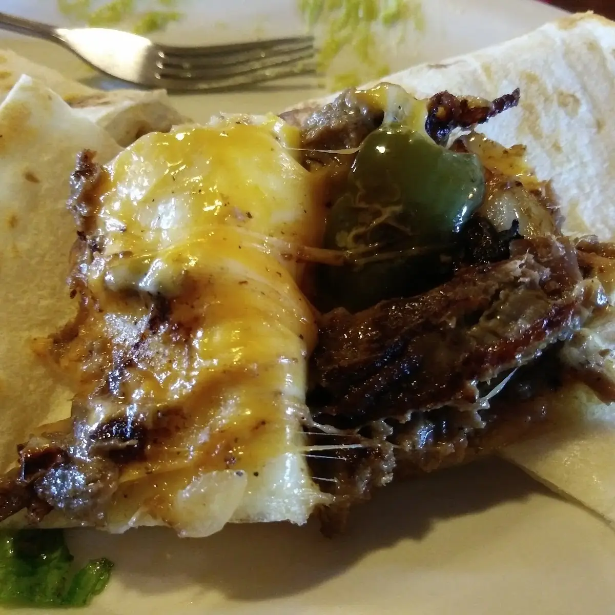 Beef Quesadilla with Grilled Peppers and Onions