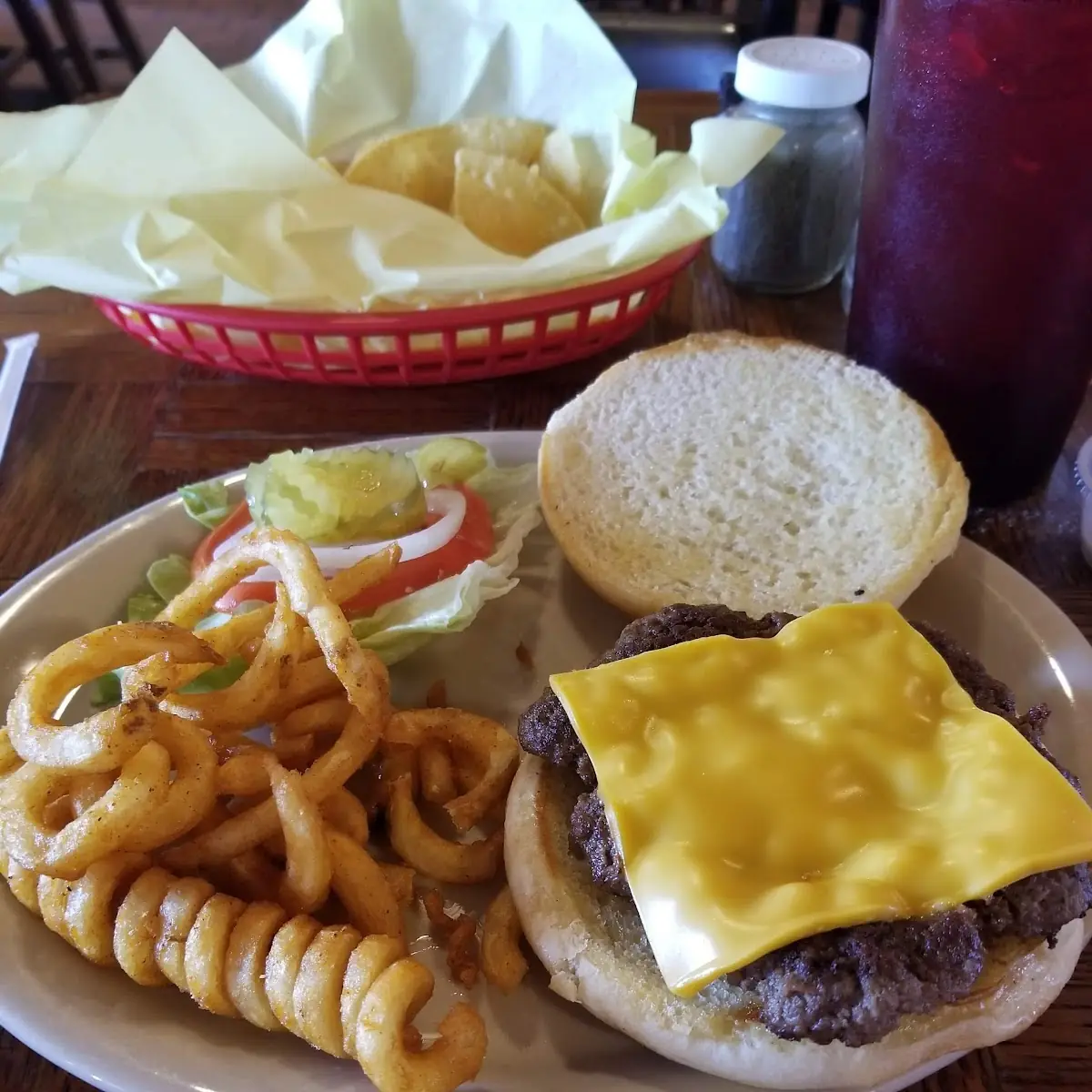 Double Cheeseburger and Onion Rings