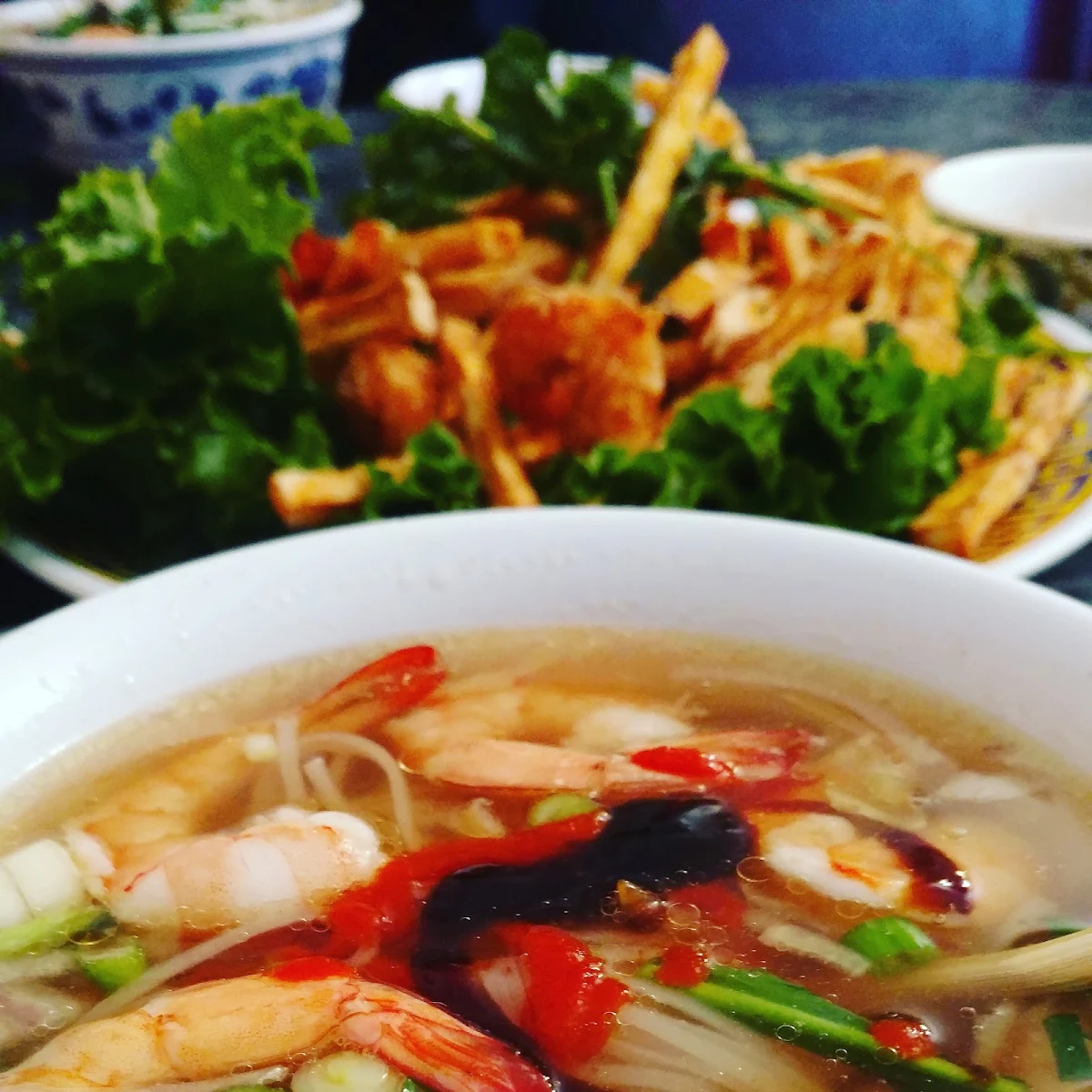 Rice Noodle Soup with Seafood