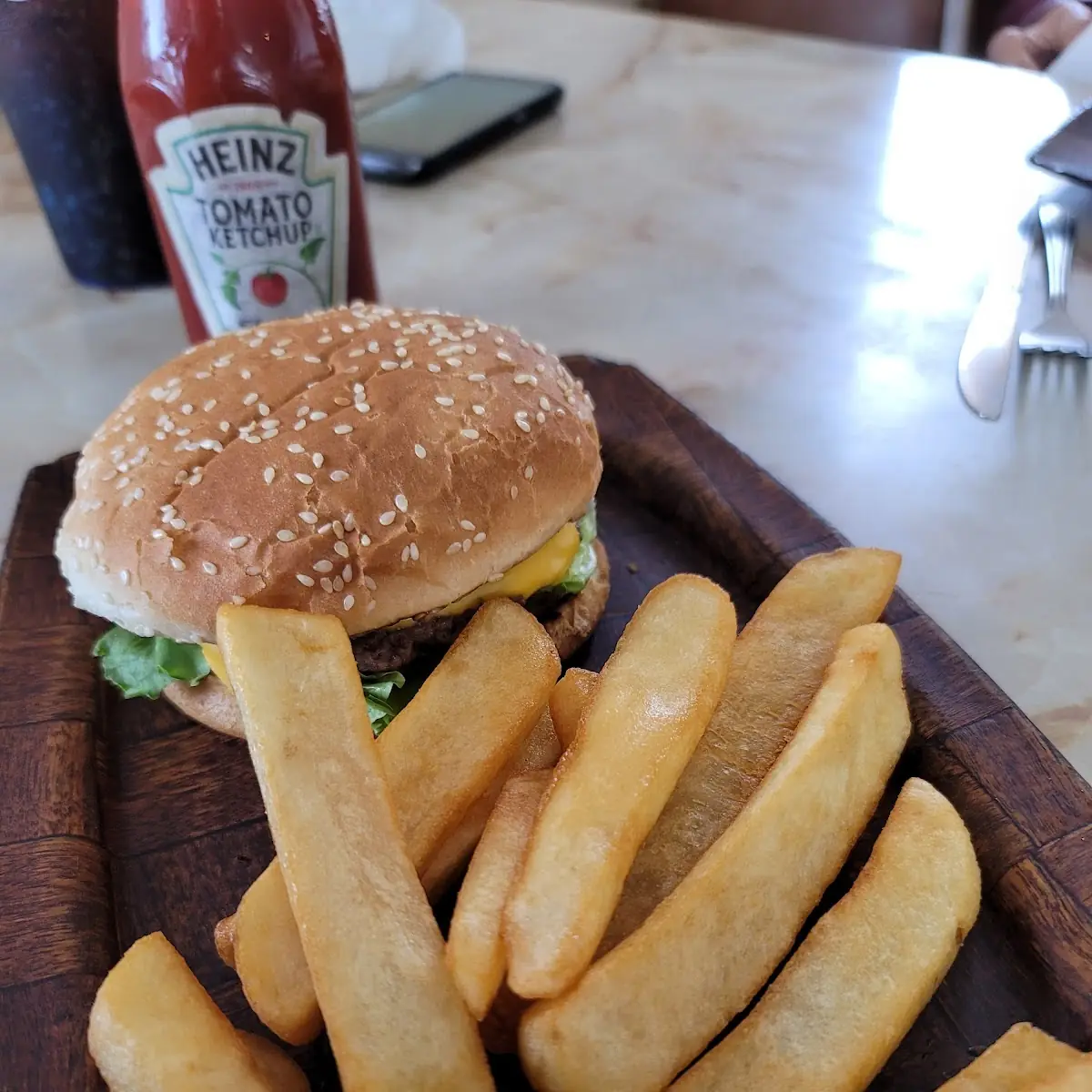 Cheese Burger and Fries