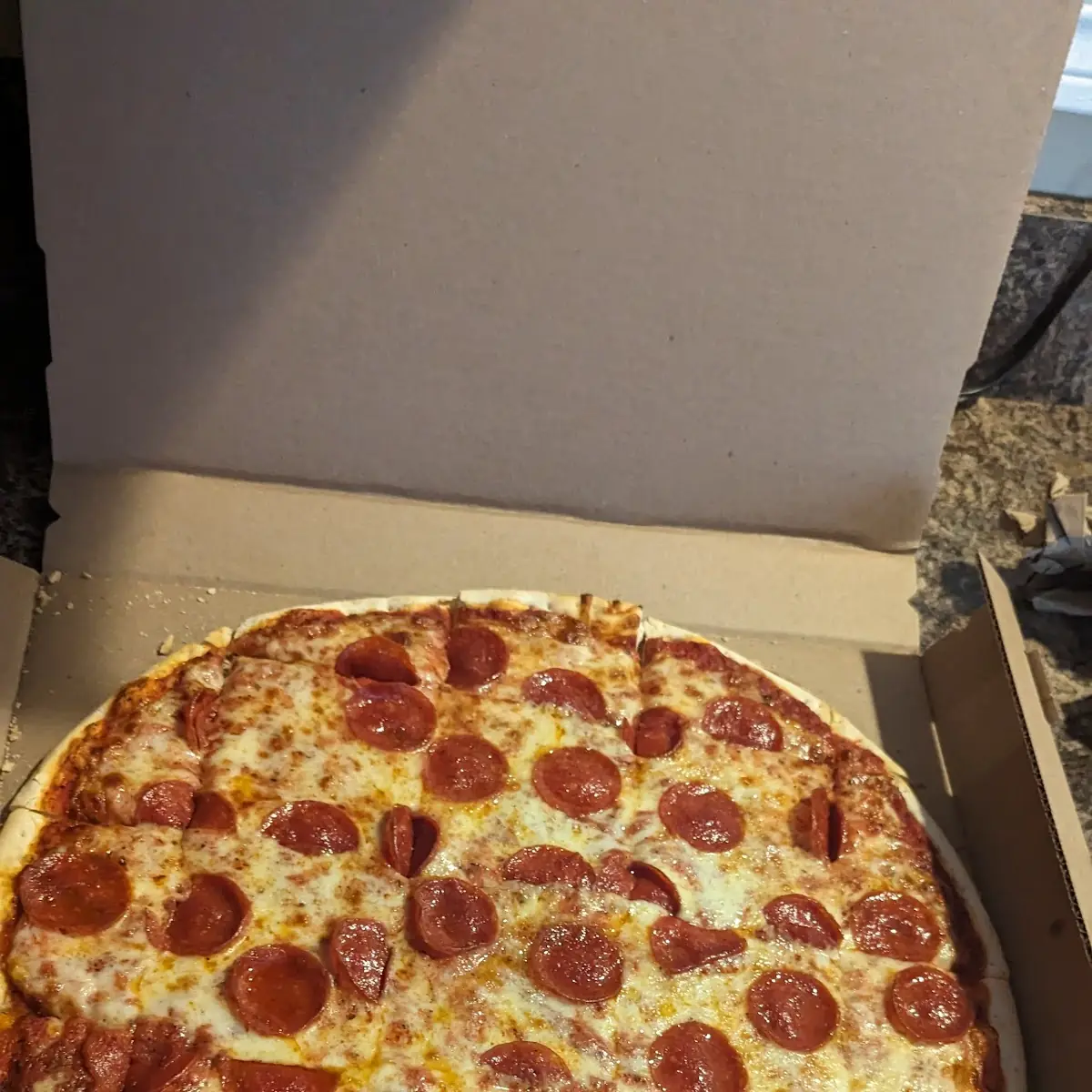 Thin Crust Pepperoni Pizza