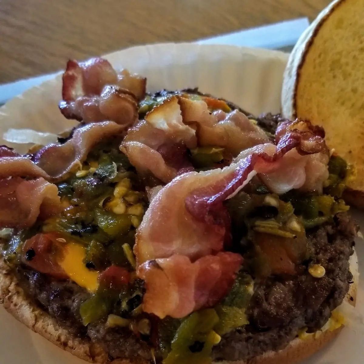 Green Chili Bacon Cheeseburger