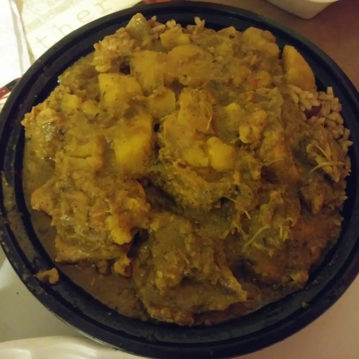 Curry Chicken & Rice and Beans