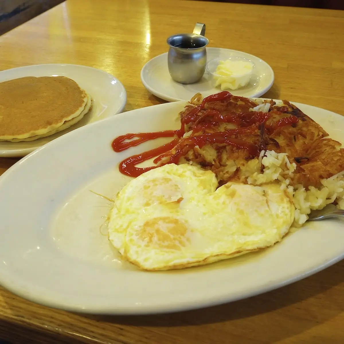Hashbrowns Bacon Eggs over Easy