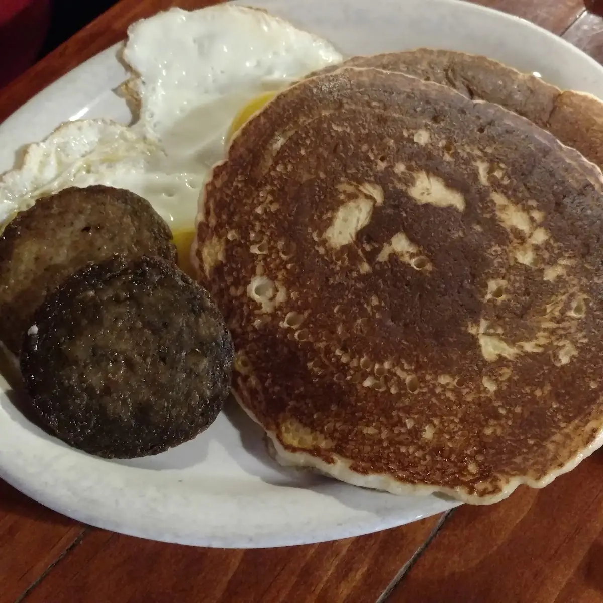 Pancakes with Sausage and Eggs