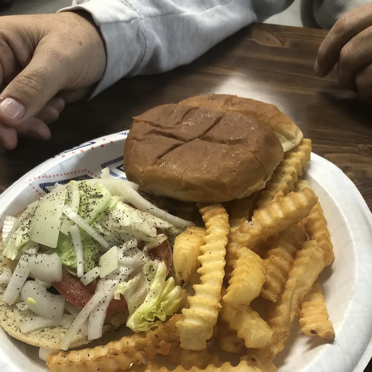 Bacon Cheeseburger and Fries with Cheese