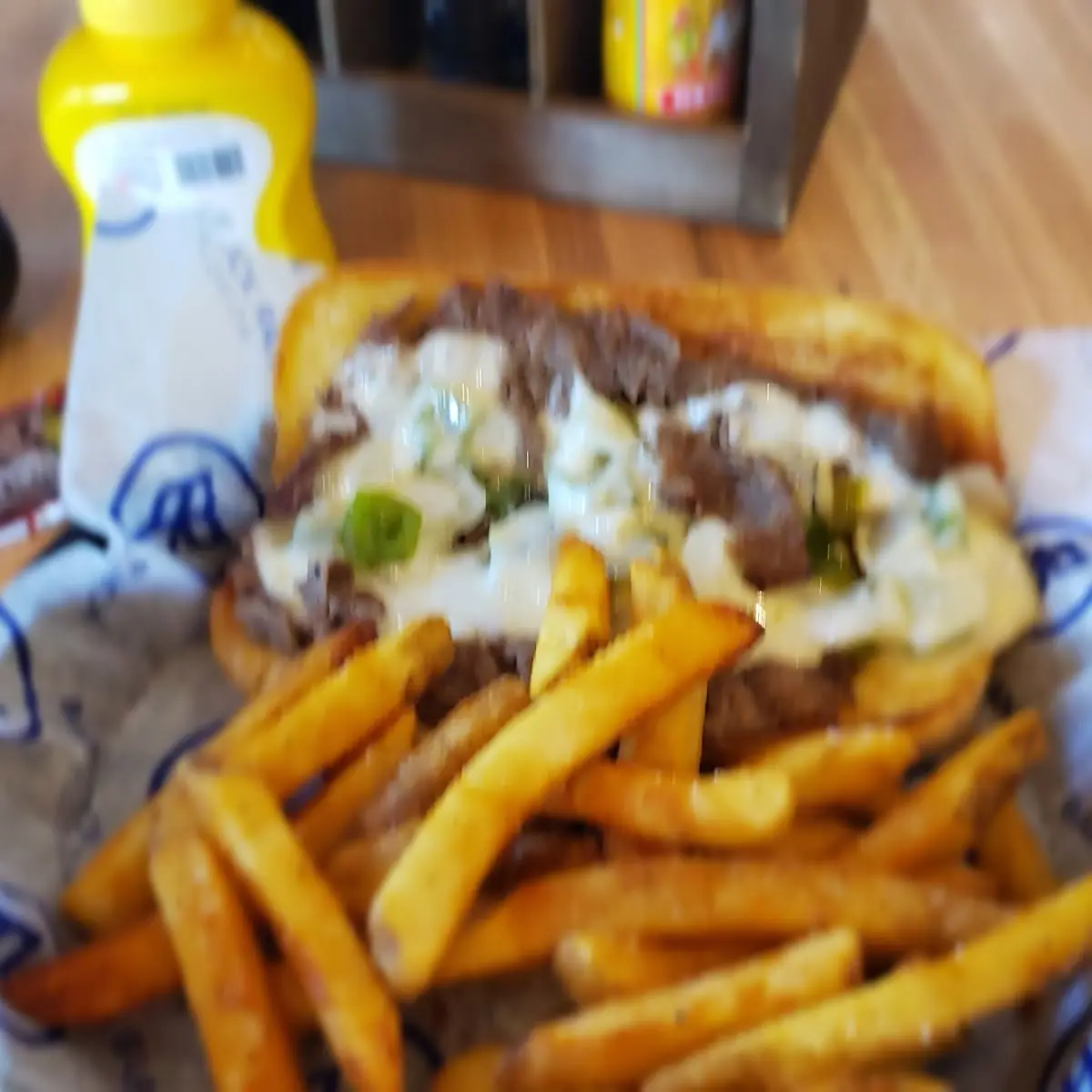 Steak and Cheese Sandwich with Fries