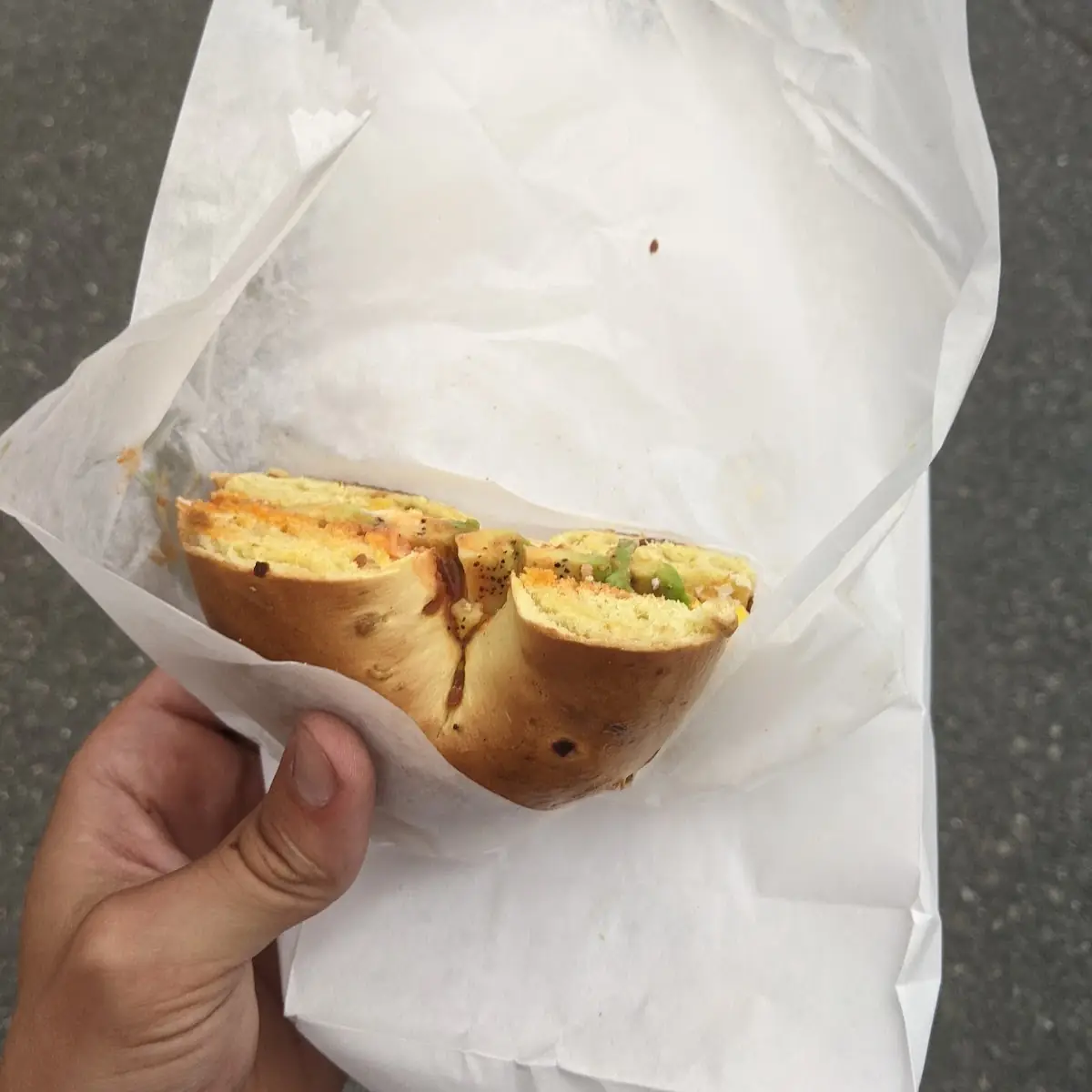 Avacado Egg and Cheese on a Bagel