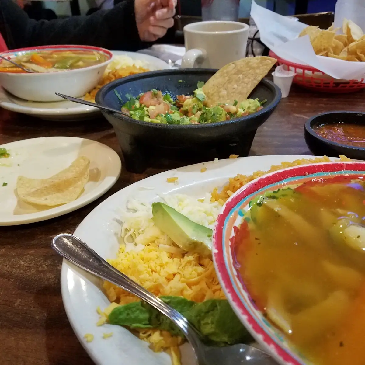 Tortilla Soup with Avocado Slices
