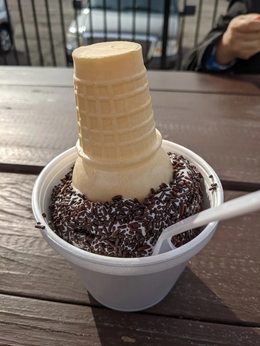 Medium Soft Serve Vanilla Ice Cream with Chocolate Sprinkles