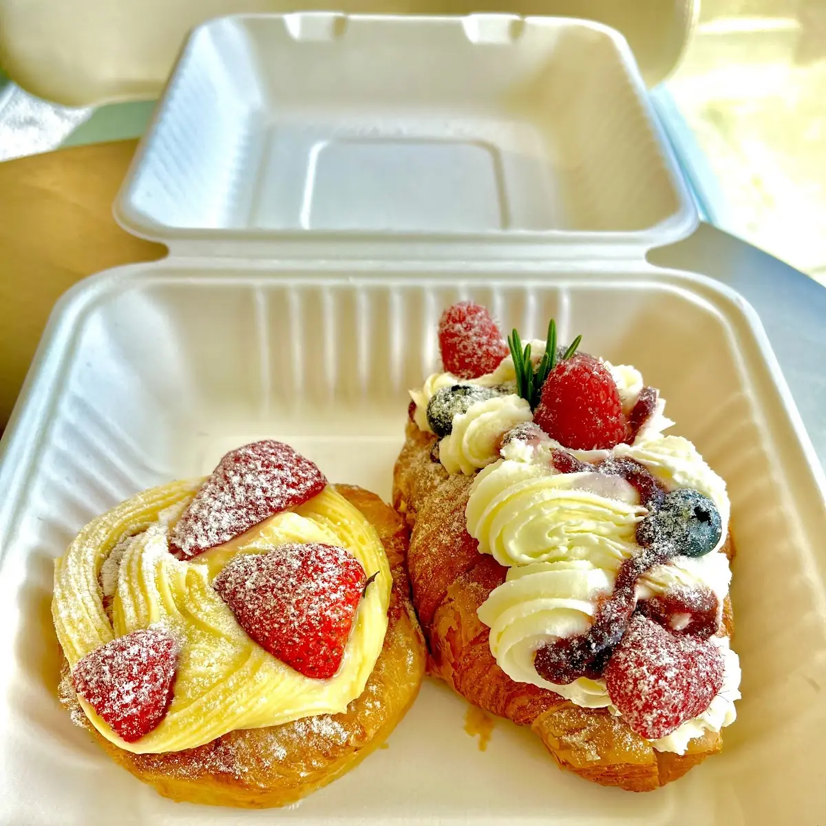 Strawberry Custard Danish Berries Creme Croissant