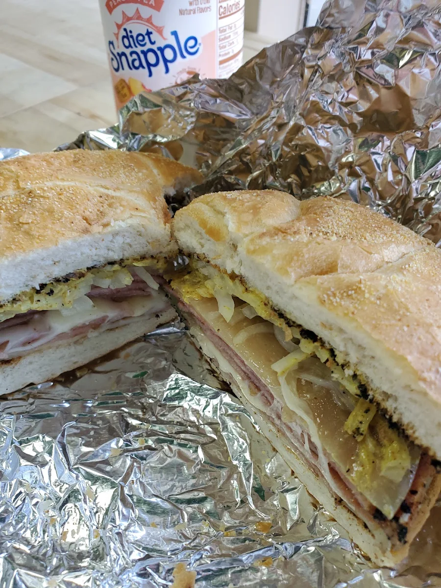 Pork Roll Provolone Cheese Raw Onions and Mustard
