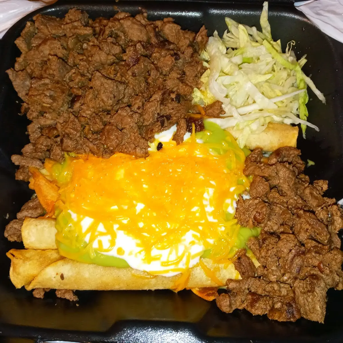 5 Roll Tacos Carne Asada Plate