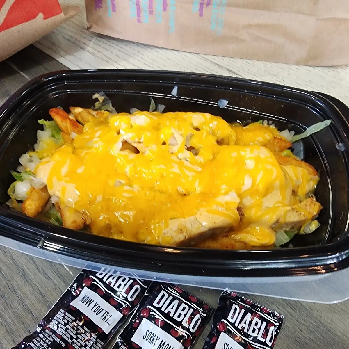 Nacho Fry Grilled Chicken Taco Salad