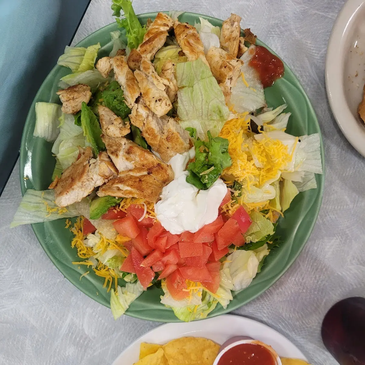 Chicken Tostada Salad with Chips Instead of the Shell
