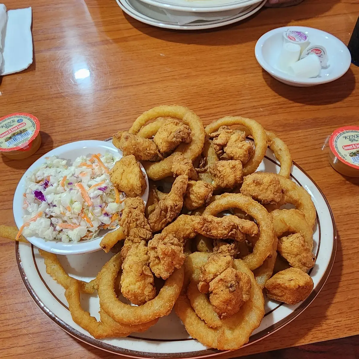 Chicken Breast Nuggets with Onion Rings